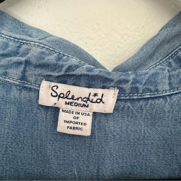 Splendid western costal cowboy Light Blue Denim Shirt size medium - Picture 2 of 5